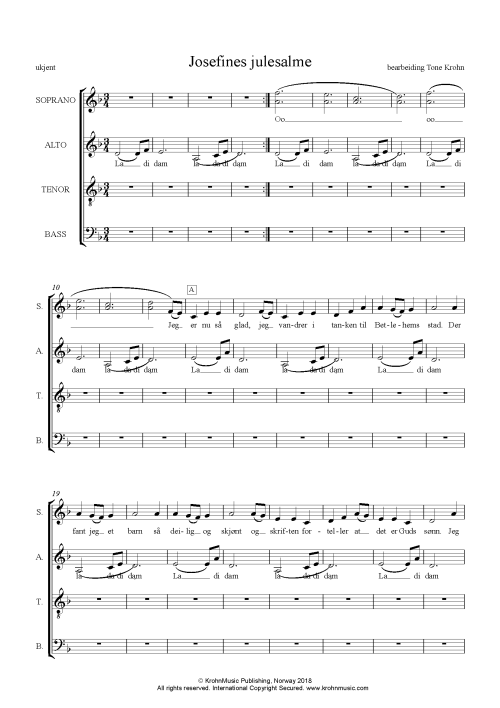 Josefines-julesalme-SATB-front Josefines Julesalme